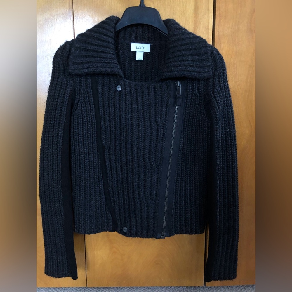 LOFT Asymmetrical Zip Sweater Jacket